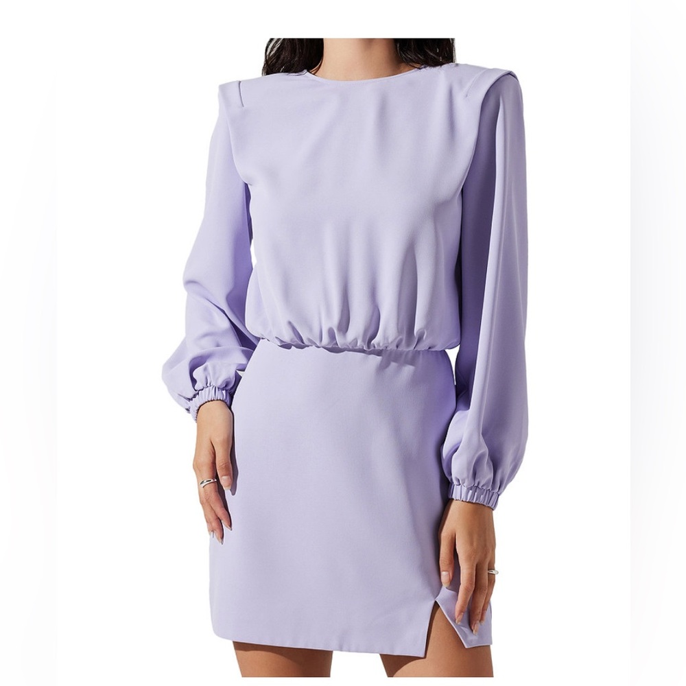 Astr Lavender Long Sleeve Dress